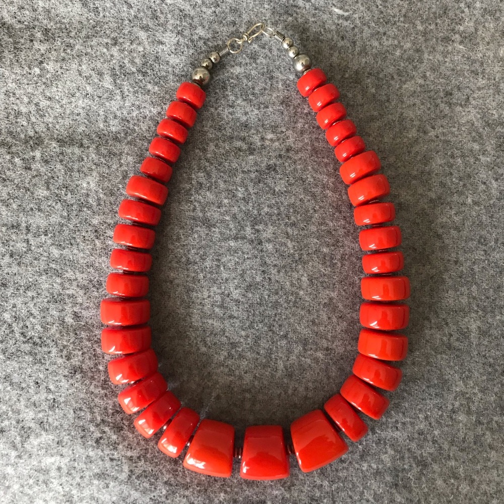 Orange Statement Necklace - image 1